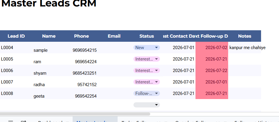 Dreamrise Real Estate CRM ā Ultimate Google Sheets Template for Brokers & Agents - Image 3